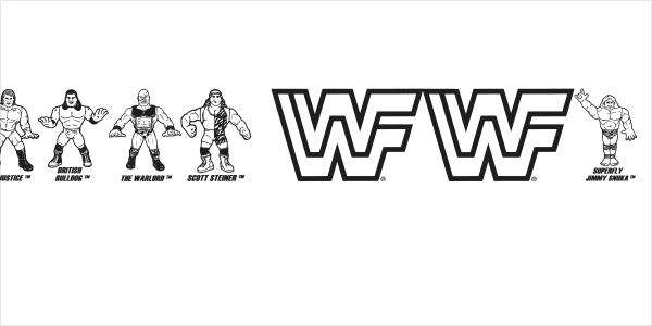 Retro Hasbro WWF Figures Logo