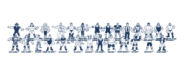 Retro Hasbro WWF Figures Lowercase