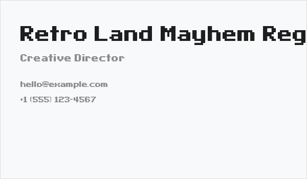Retro Land Mayhem Regular Business Card