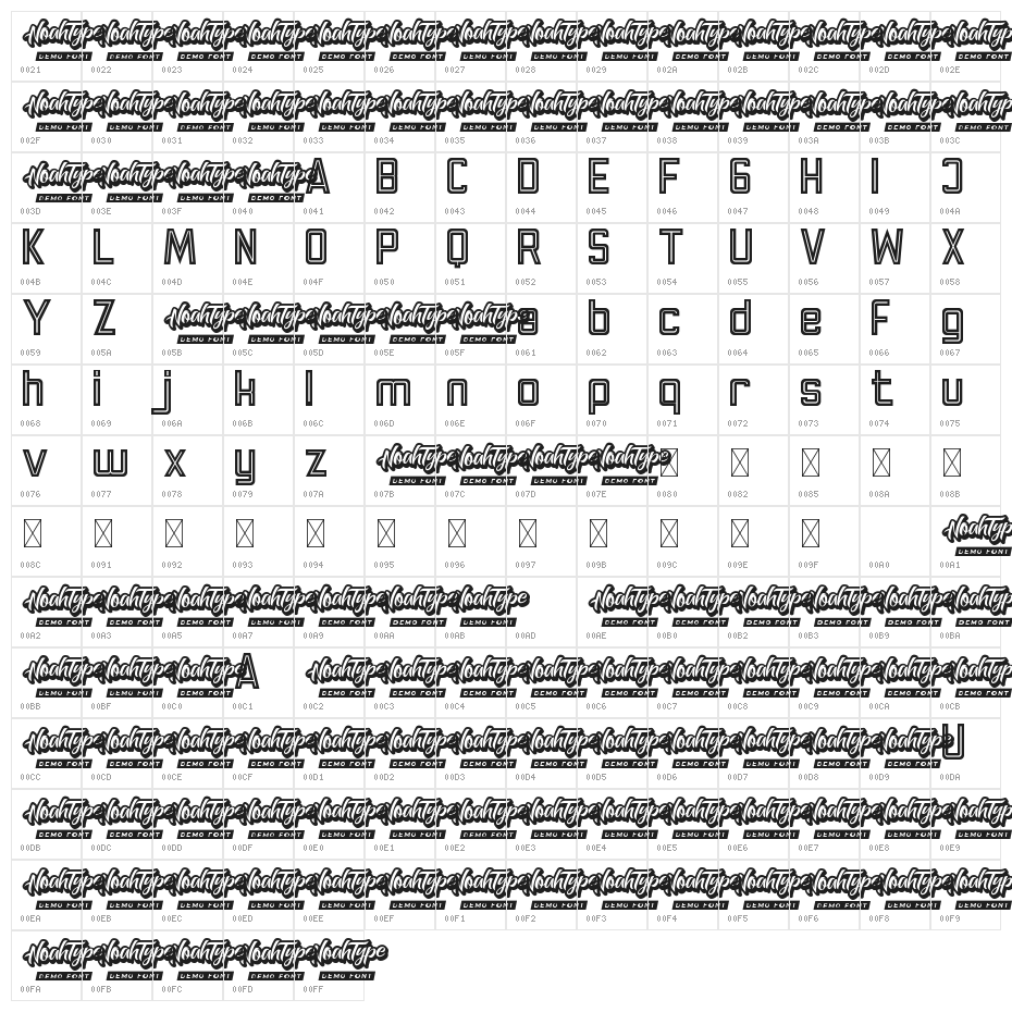 Retro Lines Demo Character Map