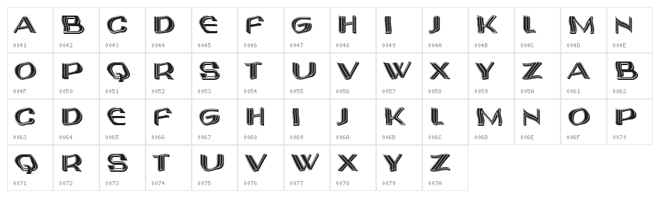 Retro Memories Regular Character Map