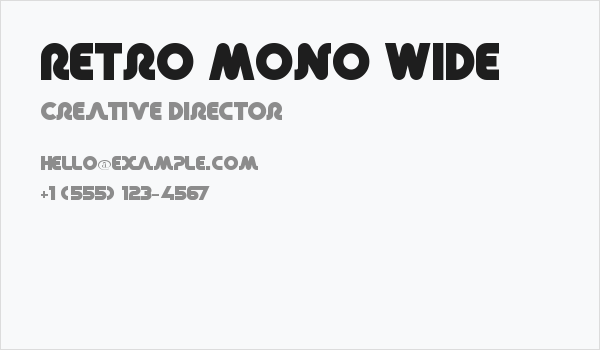 Retro Mono Wide Business Card