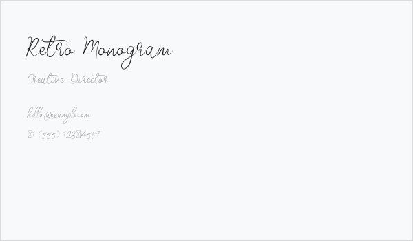 Retro Monogram Business Card