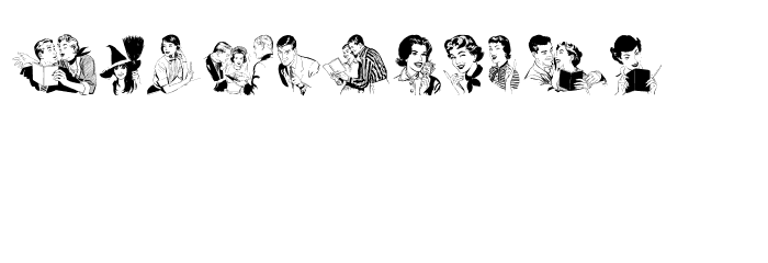Retro People Regular Schriftart Kleinbuchstaben
