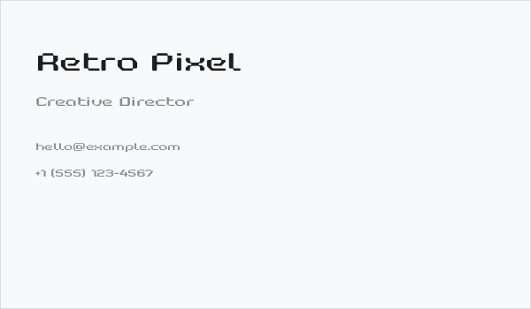 Retro Pixel Business Card