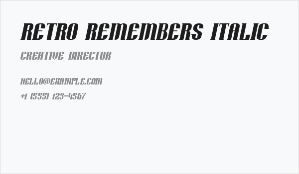 Retro Remembers Italic Business Card