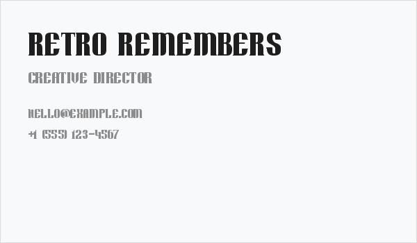 Retro Remembers Business Card