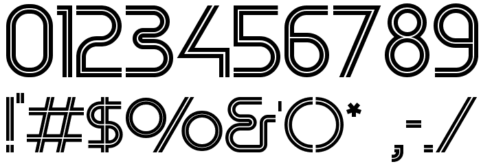 Retro Stereo Thin Font OTHER CHARS