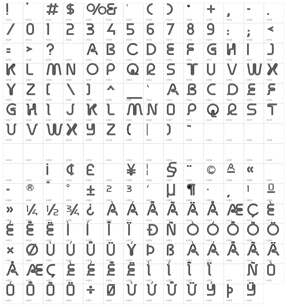 Retro Stereo Thin Character Map