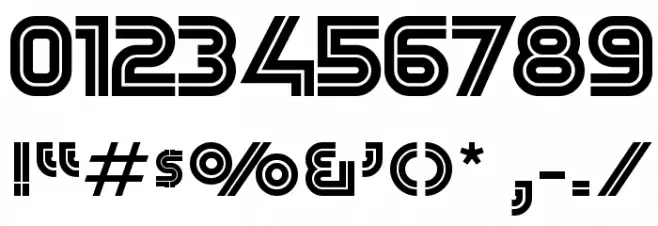 Retro Stereo Wide Font OTHER CHARS