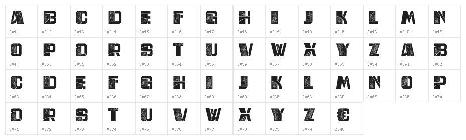 Retro Style Regular Character Map