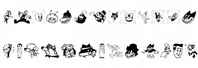 Retro Toons फ़ॉन्ट अपरकेस