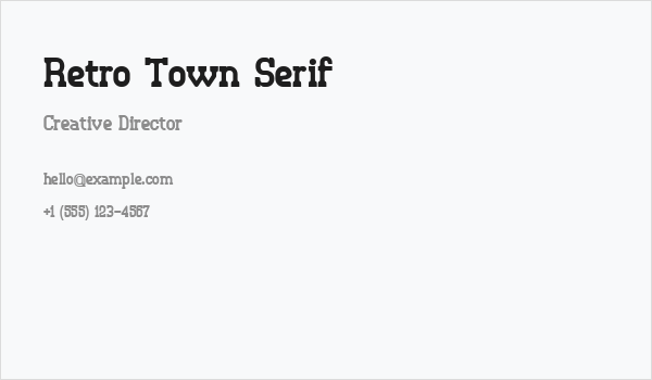Retro Town Serif Business Card