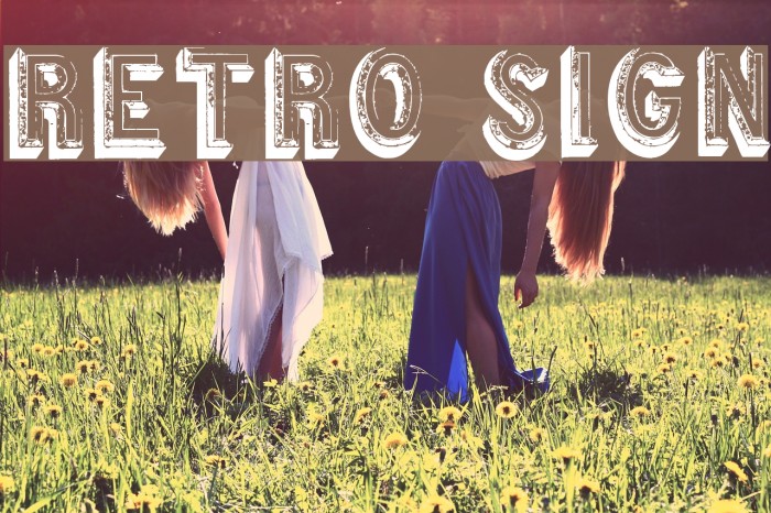 Retro sign Font examples