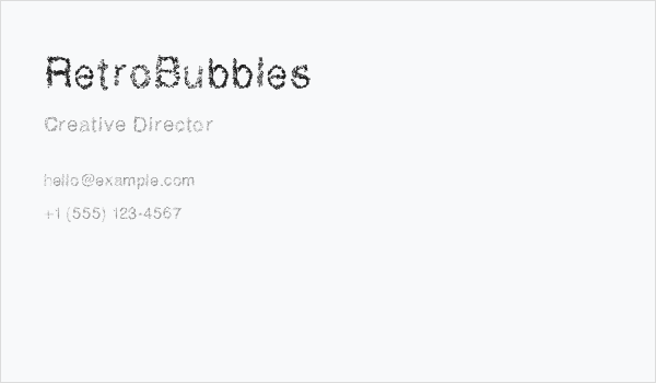 RetroBubbles Business Card
