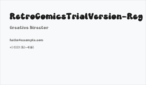 RetroComicsTrialVersion-Reg Business Card