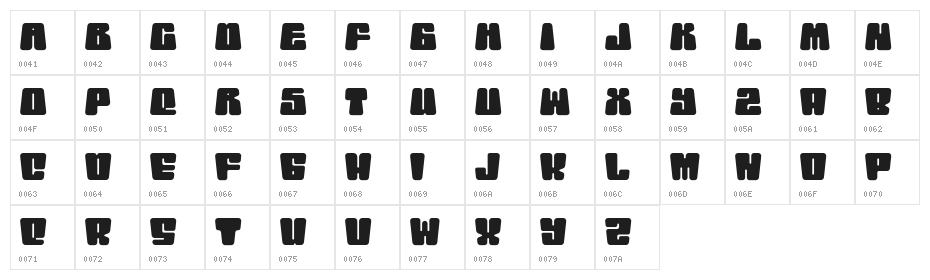RetroDisco-Wide Character Map