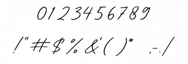 RetroSignatureRegular Font OTHER CHARS