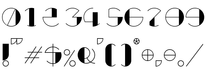 Retrocircular Font OTHER CHARS