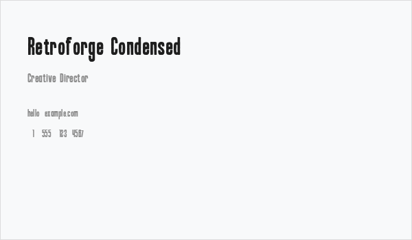 Retroforge Condensed Business Card