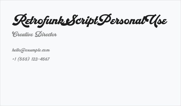 RetrofunkScriptPersonalUse Business Card