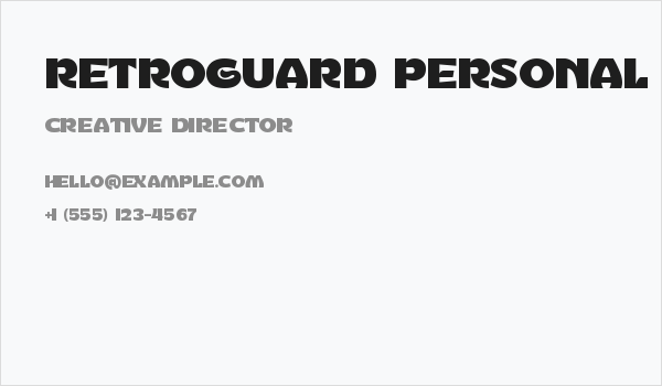 Retroguard Personal Use Business Card