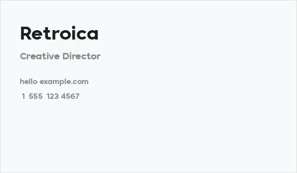 Retroica Business Card