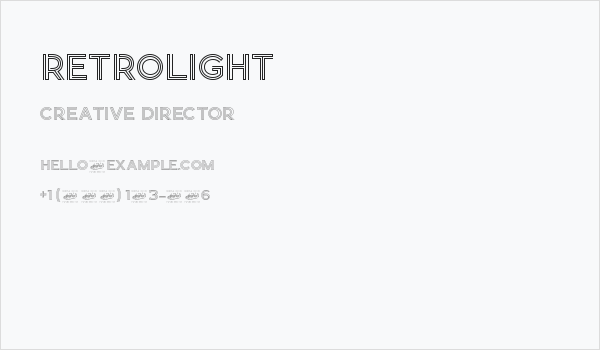 Retrolight Business Card