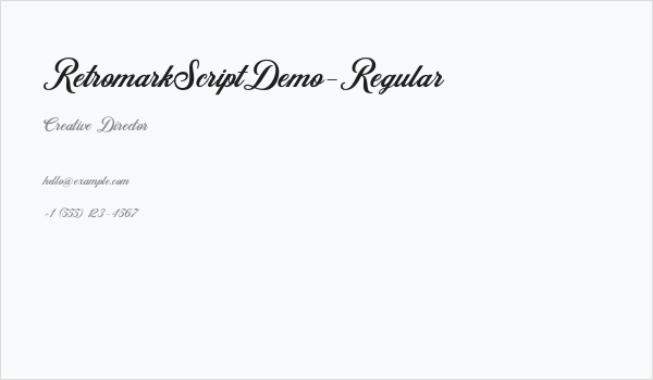 RetromarkScriptDemo-Regular Business Card