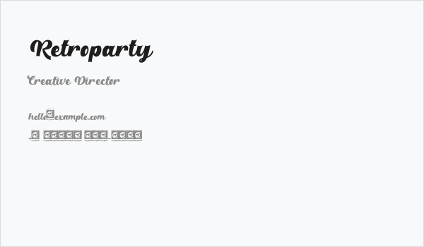 Retroparty Business Card