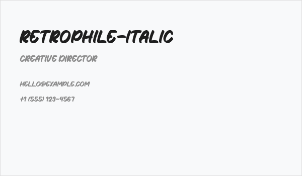 Retrophile-Italic Business Card