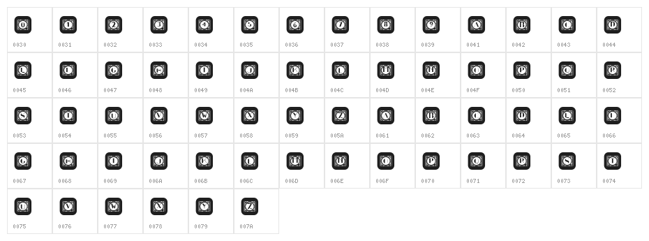 Retrospective Capitals 1 Regular Character Map