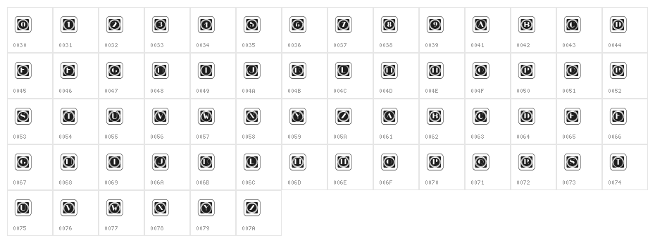 Retrospective Capitals 13 Regular Character Map