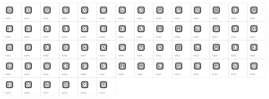 Retrospective Capitals 2 Regular Character Map