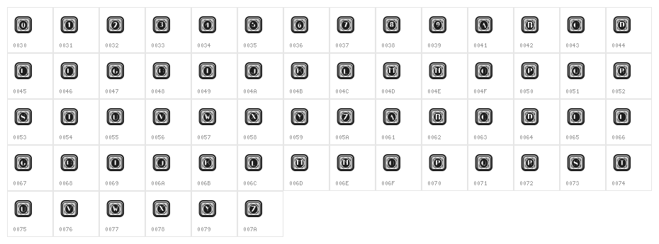 Retrospective Capitals 3 Regular Character Map
