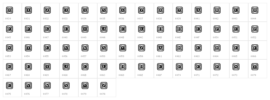 Retrospective Capitals 5 Regular Character Map