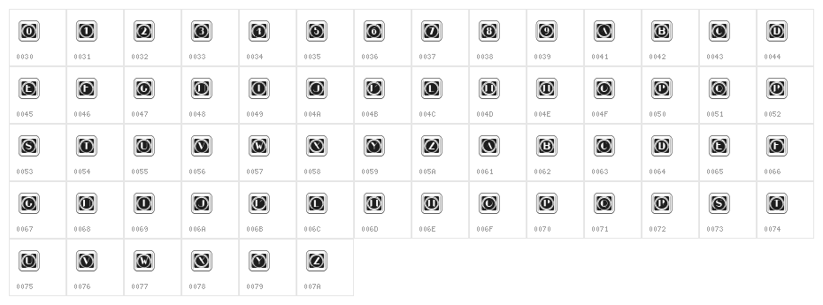 Retrospective Capitals 6 Regular Character Map