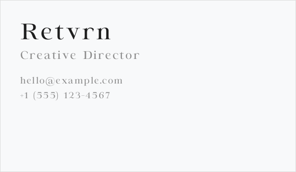 Retvrn Business Card