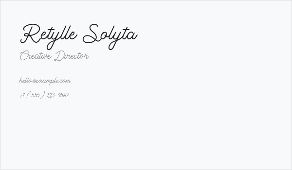 Retylle Solyta Business Card