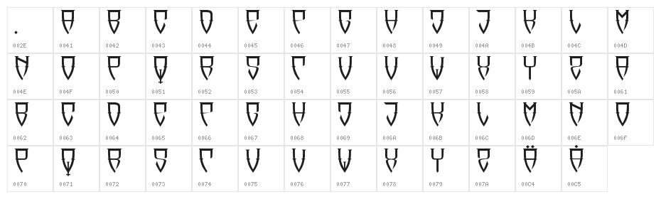 Reubalach Character Map