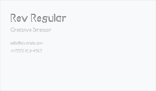 Rev Regular Business Card