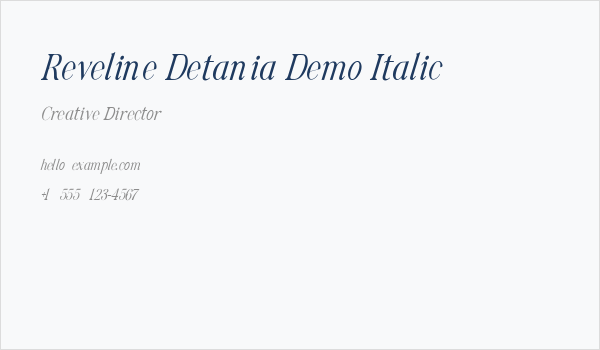 Reveline Detania Demo Italic Business Card