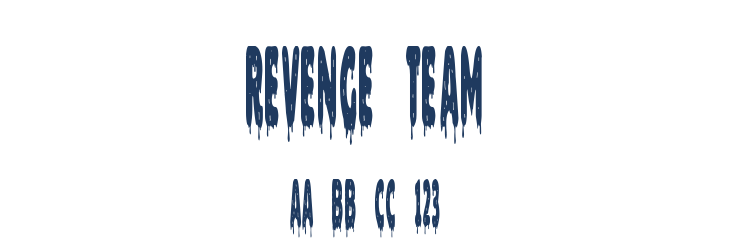 Revenge Team Font Preview