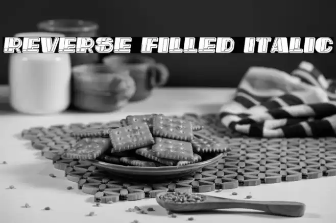 Reverse Filled Italic Font examples