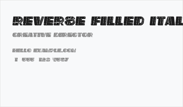 Reverse Filled Italic Business Card