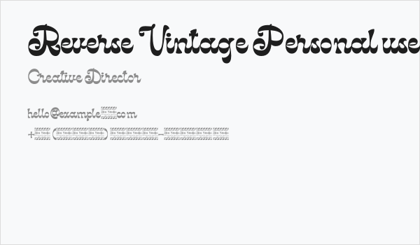 Reverse Vintage Personal use Business Card