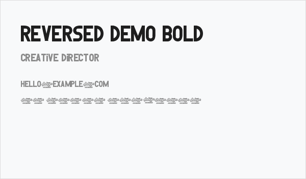 Reversed Demo Bold Business Card