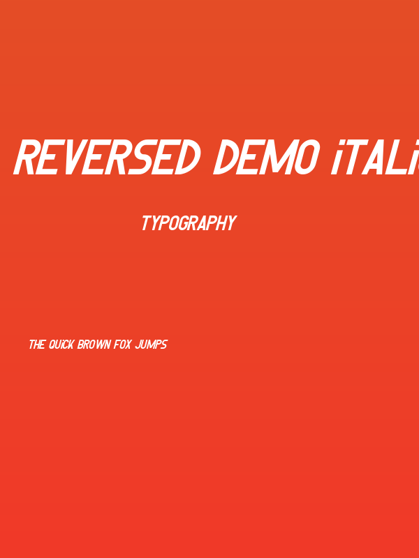 Reversed Demo Italic Poster
