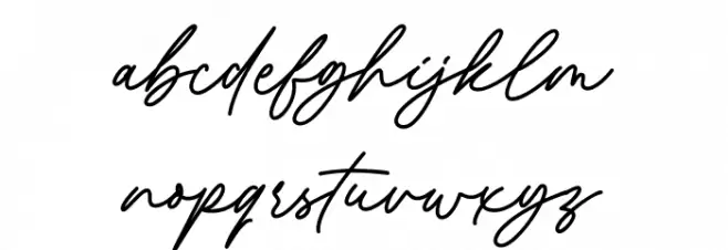 Revisthond Script Schriftart Kleinbuchstaben