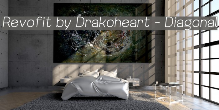 Revofit by Drakoheart - Diagonal Font examples